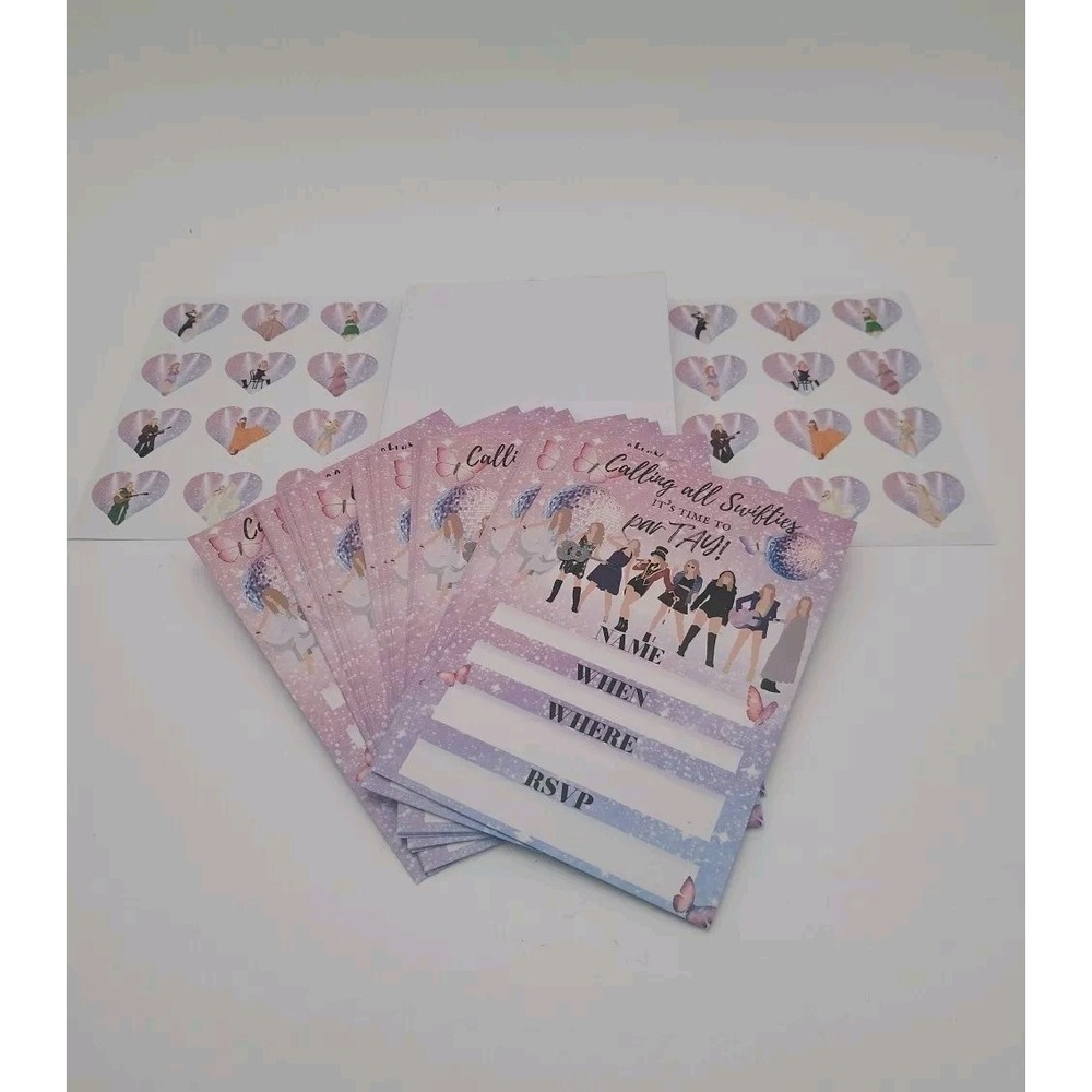 Taylor Swift Party Invitations Set Of 20 With Envelopes And Stickers New Swiftie